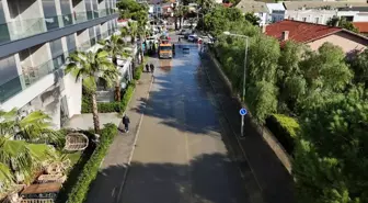 İzmir Çeşme'de Sağanak Sonrası Su Bastı, Dronla Görüntülendi