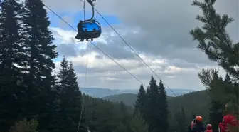 Kartalkaya Kayak Merkezi'nde Teleferik Tatbikatı Gerçekleştirildi