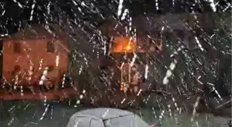 Bolu'nun Yüksek Kesimlerinde Kar Yağışı