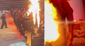 Lvbel C5 konserinde talihsiz kaza! Pantolonu bir anda alev aldı