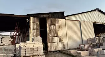 Burdur'da mermer fabrikasında çıkan yangın söndürüldü