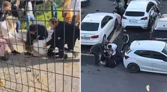 Kartal Anadolu Adliyesi önünde iki aile arasında yumruk yumruğa kavga çıktı