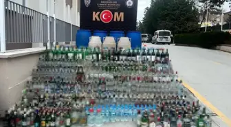 Amasya'da kaçak alkol operasyonu: 615 şişe ve 30 bidon ele geçirildi