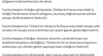 Cumhurbaşkanı Erdoğan, Fransa Cumhurbaşkanı Macron ile görüştü