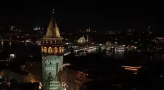 Galata Kulesi'ne savaşlarda engelli kalan çocuklar ve sivillerin videosu yansıtıldı