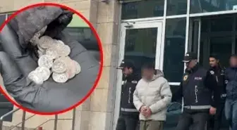 Büyük İskender portreli sikkelerle kaçarken sınırda yakalandılar