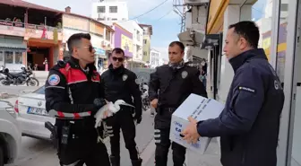 Hatay'da polis ekiplerinin bulduğu yaralı ak balıkçıl tedaviye alındı