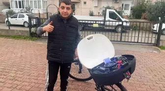 16 yaşındaki özel çocuk Bayram Efe müzik sevgisini bisikletine taşıdı