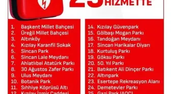 Ankara'da ani kalp durmasına karşı 25 noktaya yerli şok cihazı yerleştirildi