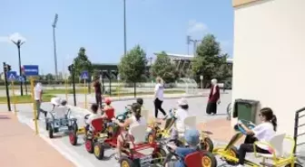 Bafra'da Çocuk Trafik Eğitim Parkı'nda günde 200 öğrenciye uygulamalı eğitim veriliyor