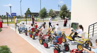 Bafra'da Çocuk Trafik Eğitim Parkı'nda günde 200 öğrenciye uygulamalı eğitim veriliyor