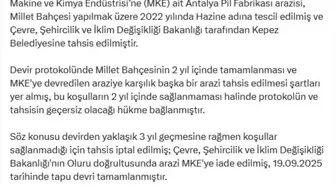 DMM'den Antalya Pil Fabrikası arazisinin devrinin siyasi gerekçeyle iptal edildiği iddiasına ilişkin açıklama