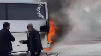 Nurdağı'nda Yolcu Otobüsünde Yangın Çıktı