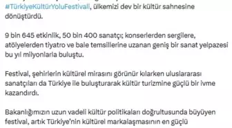 Türkiye Kültür Yolu Festivali, 9 bin 645 etkinliğe ev sahipliği yaptı