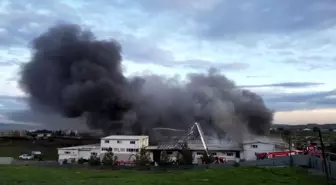 Tuzla'da kauçuk fabrikasında korkutan yangın