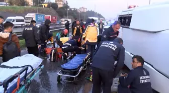 Maltepe D-100'de servis minibüsü devrildi