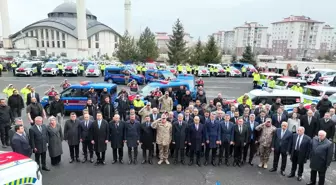 Ağrı'da emniyet ve jandarma teşkilatına teslim edilen 85 araç hizmete girdi