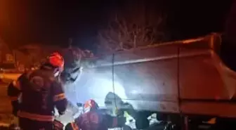 Yoldan çıkan otomobil ters döndü; 1 yaralı