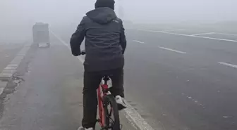 Ağrı'da yoğun sis; görüş mesafesi 10 metrenin altında