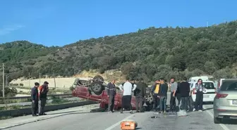 Bodrum'da takla atan kamyonetin sürücüsü öldü