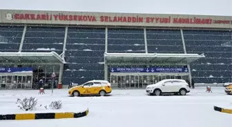 Yüksekova'da yoğun kar yağışı uçak seferlerini durdurdu
