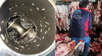 Mide bulandıran görüntüler! Etler küf içinde, makinelerde kurt var