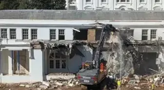 Görüntüler Beyaz Saray'dan! 123 yıllık bina moloz yığınına döndü