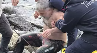 Hatay'da zıpkınla balık avlamak isteyen kişi kendini yaraladı