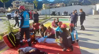 Marmaris'te hastane afet planı tatbikatı yapıldı