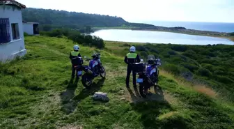 Çanakkale'deki pembe gölün güvenliği jandarma ekiplerinci sağlanıyor