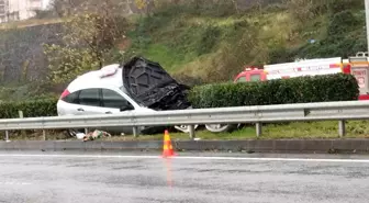Görele'de trafik kazası: Otomobil alev aldı