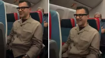 Özkan Öztürk, uçak yolculuğu sırasında spikerlik yaptı