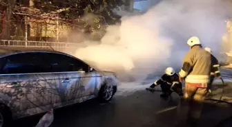 Belen'de otomobil yangını