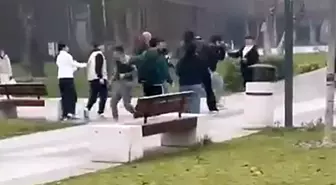 Bursa'da iki grup arasındaki kavga kamerada