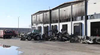 Denizli'de filtre sistemi üretilen fabrikada yangın