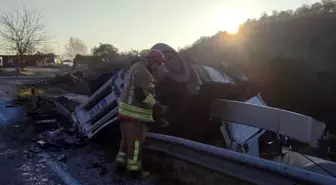 Tır kontrolden çıktı: 1 yaralı