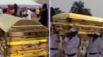 104 yaşındaki annesini altın tabutta defnetti