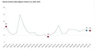 TÜİK: Hizmet üretim endeksi ekimde yıllık yüzde 3,4 arttı