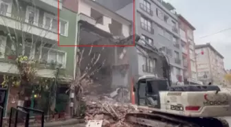 Böyle yıkım görülmedi! 4 katlı binanın en üst katı ayakta kaldı