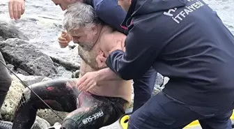 Zıpkın bacağına saplandı, ayağında zıpkınla hastaneye götürüldü