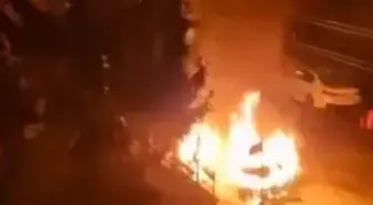 Bursa'da seyir halinde yanan otomobil alev topuna döndü