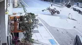 Edirne'de motosiklet sürücüsünün hayatını kaybettiği feci kaza kamerada