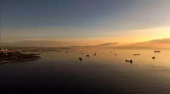 İstanbul'a çöken pus ve hava kirliliği dron ile görüntülendi