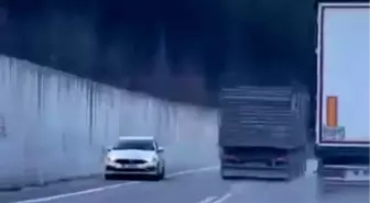 Kamyonun sollama manevrası kazaya neden oluyordu: O anlar kamerada