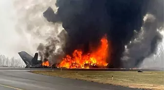 ABD'de havaalanına iniş yapan özel jet düştü