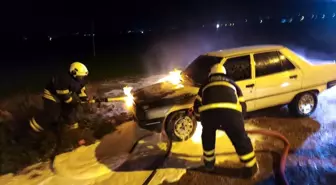 Antakya'da otomobil yangını