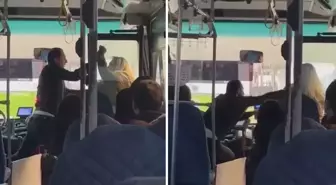 Otobüs şoförü ile kadın yolcu tekme ve yumruklarla birbirine girdi