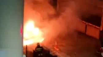 Tekirdağ'da hastane bahçesinde oksijen tüplerinin yanında yangın