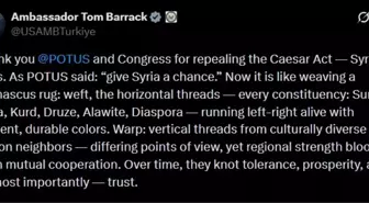 ABD Büyükelçisi Tom Barrack: 'Sezar Yasası'nı kaldırdığınız için teşekkür ederim, Suriye yükseliyor'
