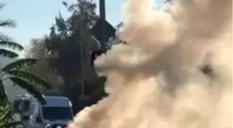 Alanya'da seyir halindeki otomobil alev aldı